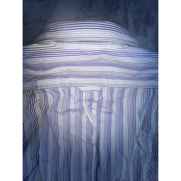 Sean John Stitched  LONG SLEEVE SHIRT Size 2XL  Purple Gray White Stripes - Picture 10 of 10